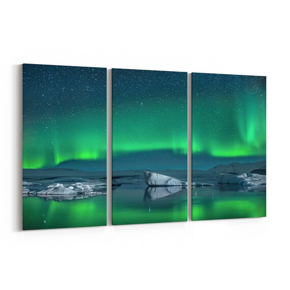Northern Lights Canvas Wall Art Northern Lights Canvas Art Etsy