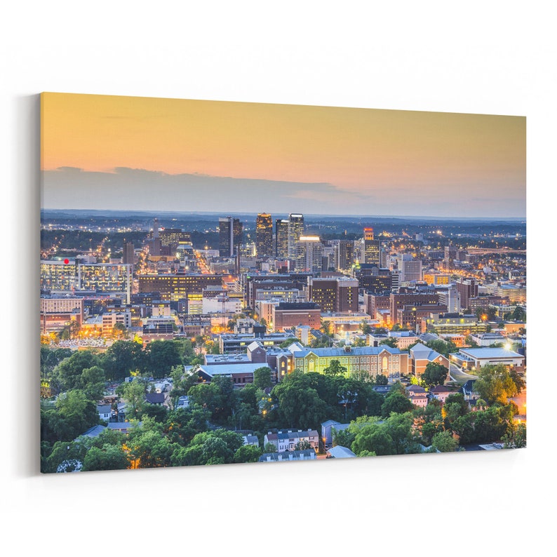 Birmingham Skyline Wall Art Birmingham Canvas Alabama Multiple Etsy