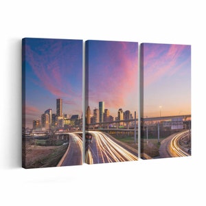 Houston Skyline Canvas print || Houston Skyline Wall Art || Houston Skyline Poster || Houston Skyline home decor || Houston Skyline Print