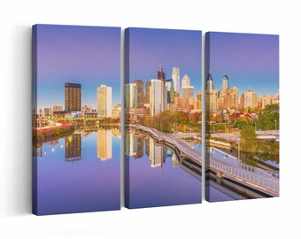 Philadelphia Skyline wall art | Canvas or Poster Print (framed) | Color / Black-White