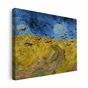 Wheatfield with crows    van Gogh Wall Art || Wheatfield with crows    Canvas Print ||Multiple Sizes Wrapped Canvas on Wooden Frame