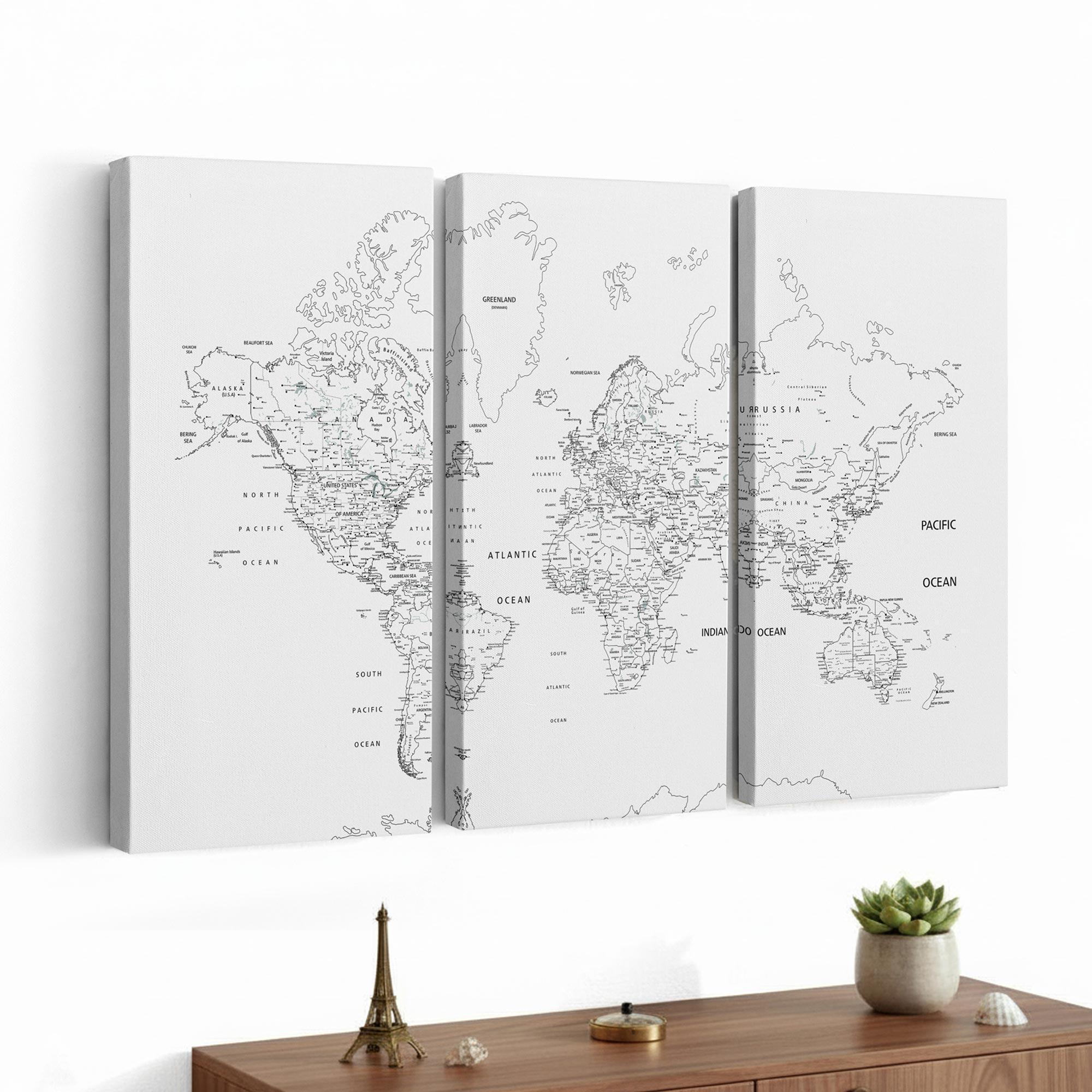 Personalized World Map | Canvas Print | Custom Wall Art | Multiple ...