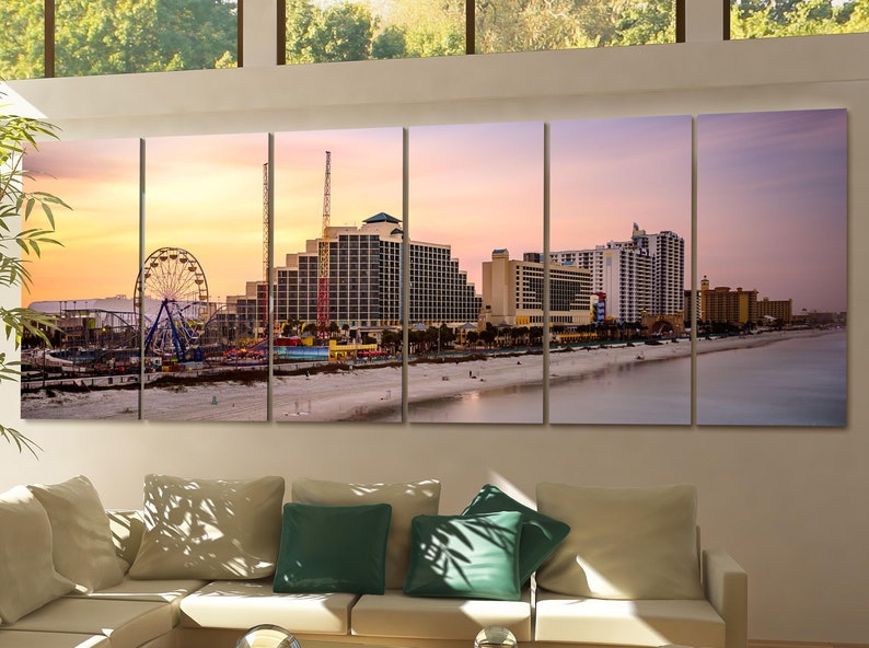 Daytona Beach Skyline Wall Art Daytona Beach Canvas Print Etsy