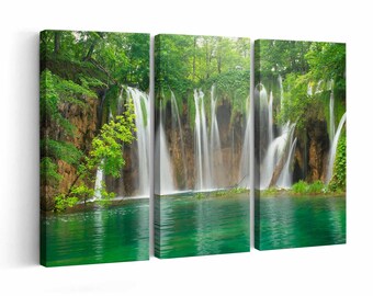 Waterfall wall art | Canvas or Poster Print (framed) | Color / Black & White