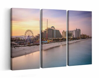 Daytona Beach Skyline wall art | Canvas or Poster Print (framed) | Color / Black-White