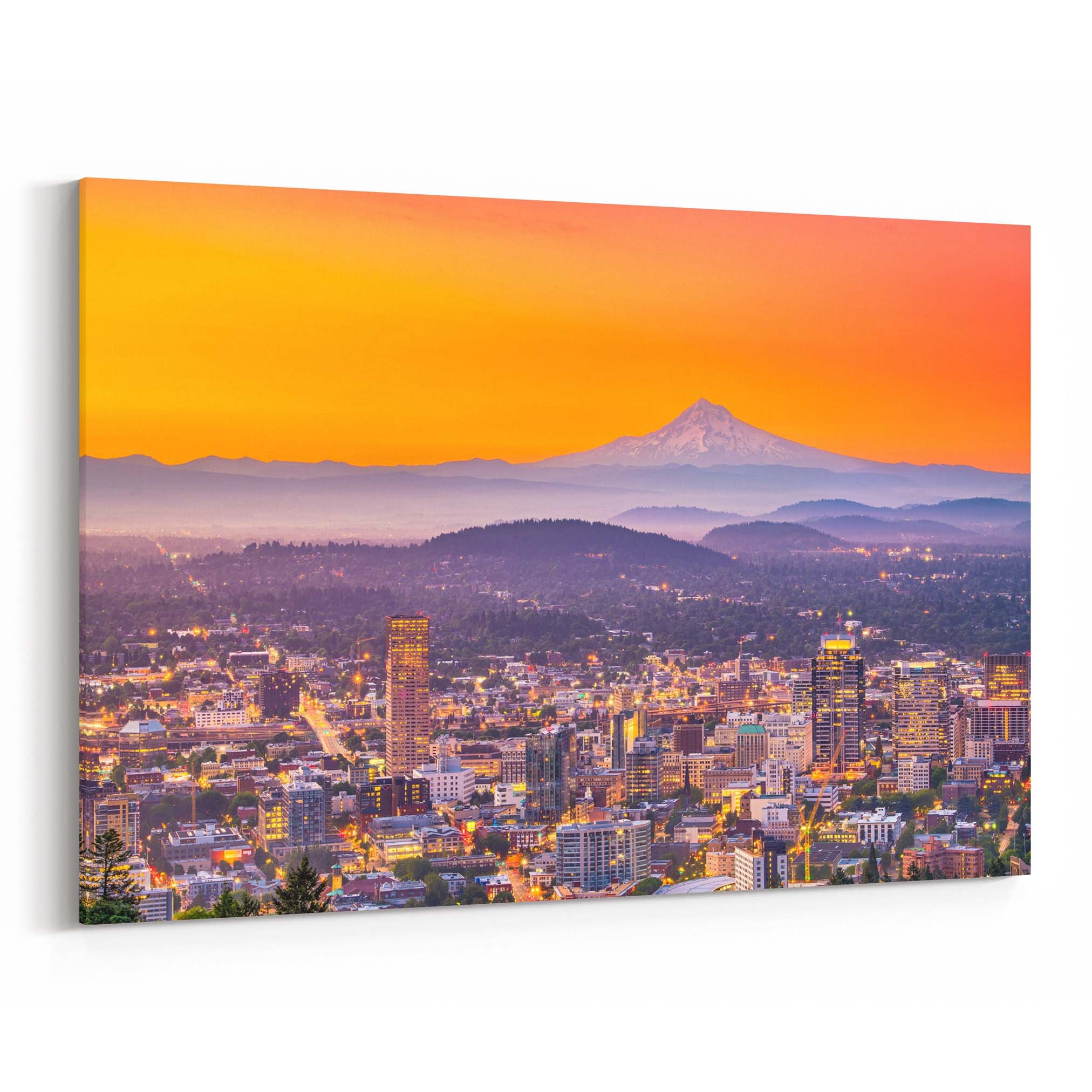 Portland Skyline Wall Art Portland Canvas Print Oregon Etsy