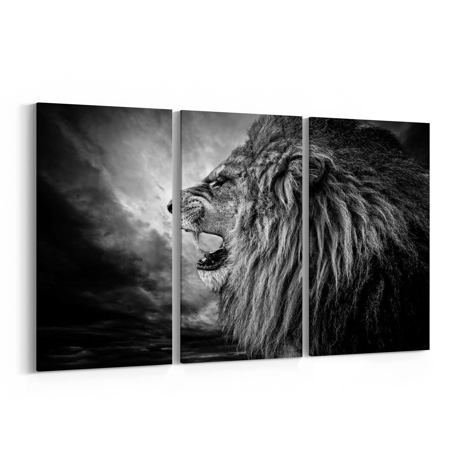 Roaring Lion Canvas Print Roaring Lion Wall Art Canvas Etsy