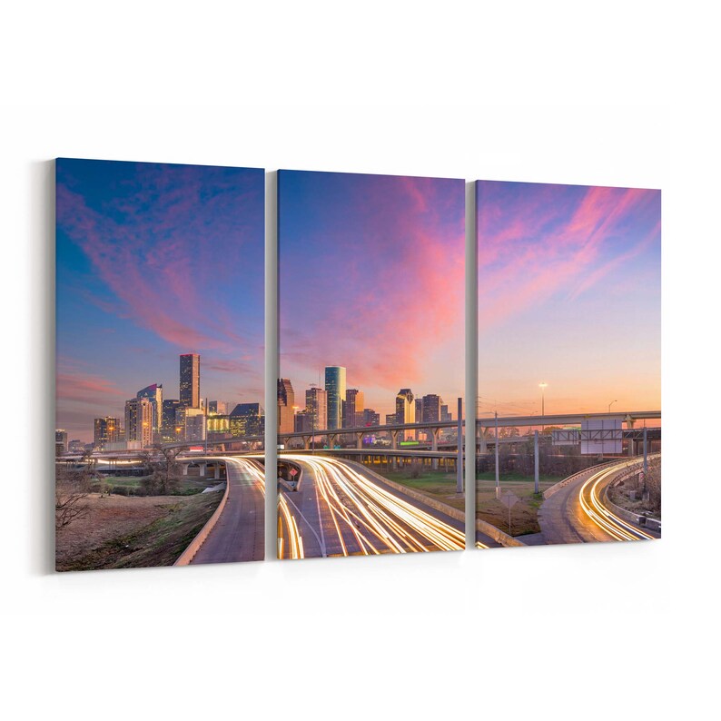 Houston Skyline Wall Art Houston Canvas Print Texas Multiple Etsy