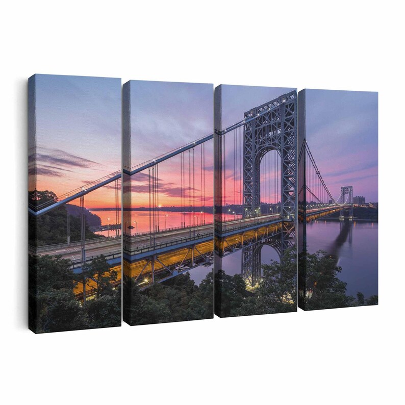 George Washington Bridge Skyline wall art | Canvas or Poster Print (framed) | Color / Black & White image 2