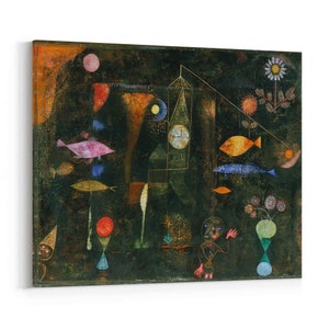 Fish Magic  Paul Klee Wall Art || Fish Magic  Canvas Print ||Multiple Sizes Wrapped Canvas on Wooden Frame