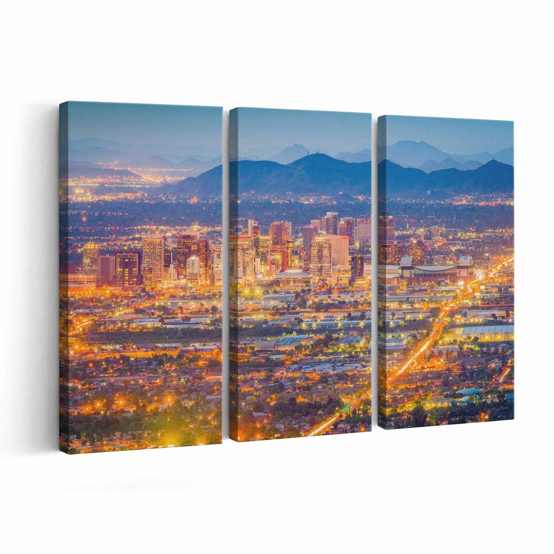 Phoenix Skyline Canvas Print Phoenix Skyline Wall Art Phoenix Skyline