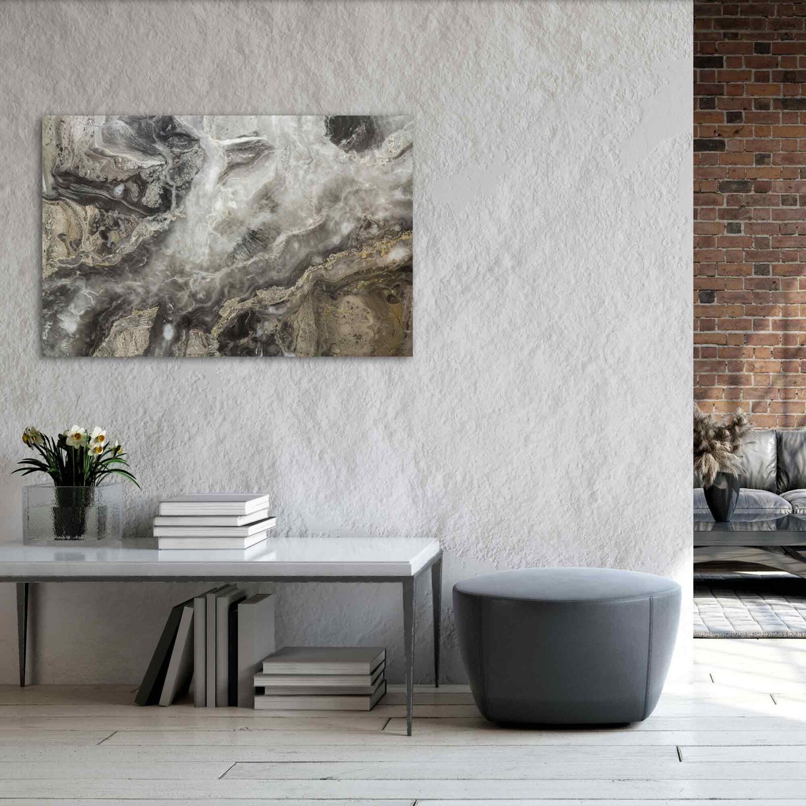Dark Grey Marble Abstract Art Canvas Print Dark Grey Marble Etsy