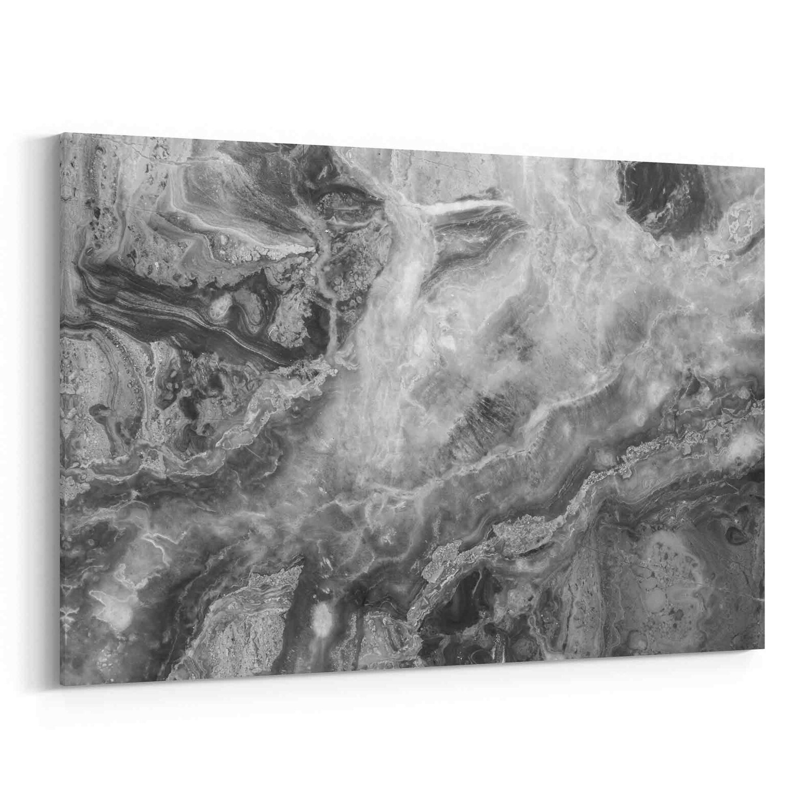 Dark Grey Marble Abstract Art Canvas Print Dark Grey Marble Etsy