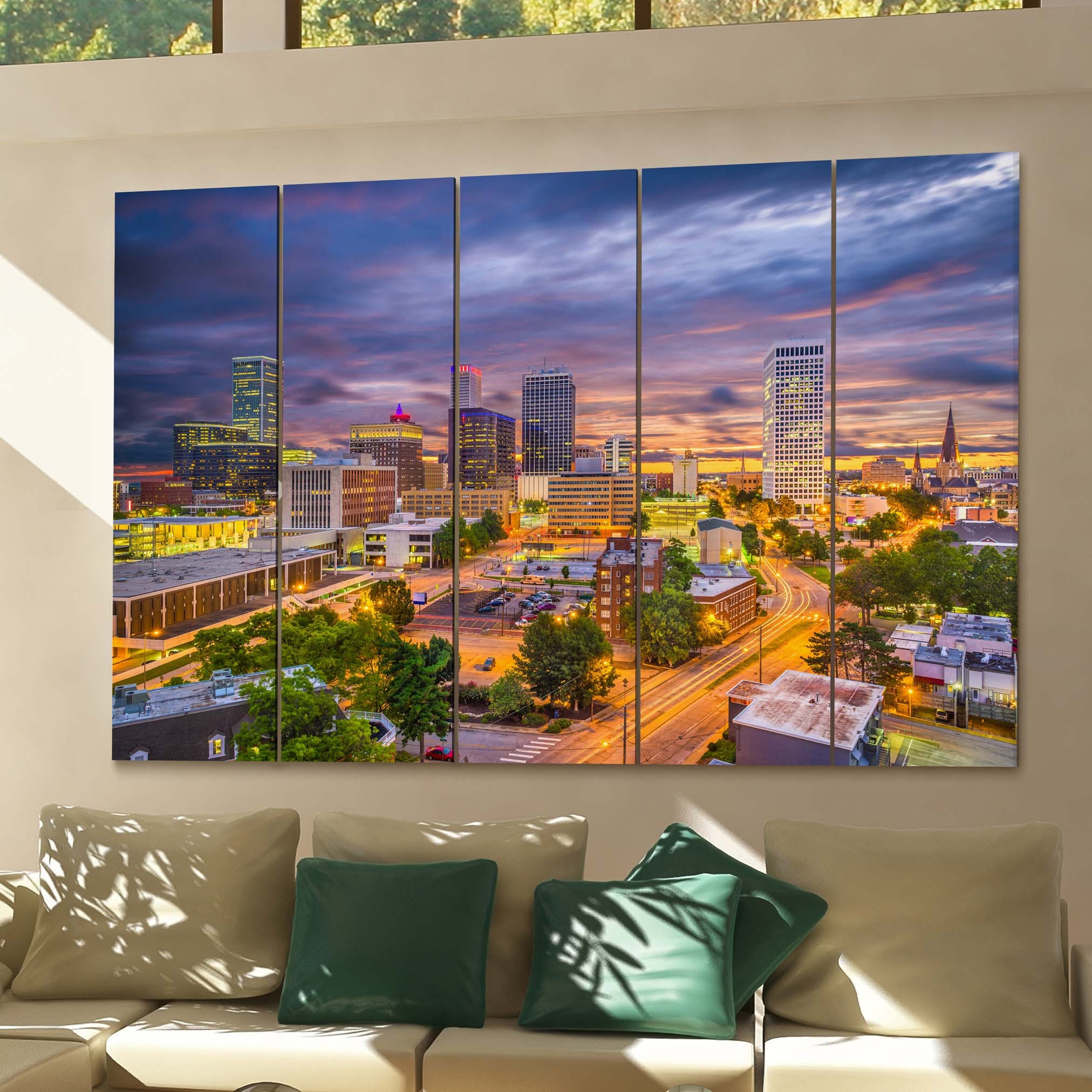 Tulsa Skyline Wall Art Canvas Tulsa Canvas Print Oklahoma Etsy
