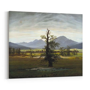 Village Landscape in Morning Light (The Lone Tree)   Caspar David Friedrich Wall Art || Village Landscape in Morning Light (The Lone Tree)