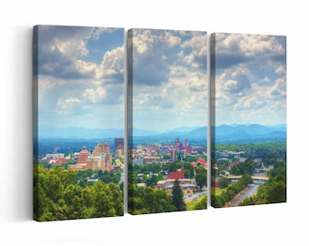 Asheville Skyline wall art | Canvas or Poster Print (framed) | Color / Black-White
