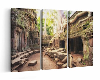 Buddhist Temple wall art | Canvas or Poster Print (framed) | Color / Black & White