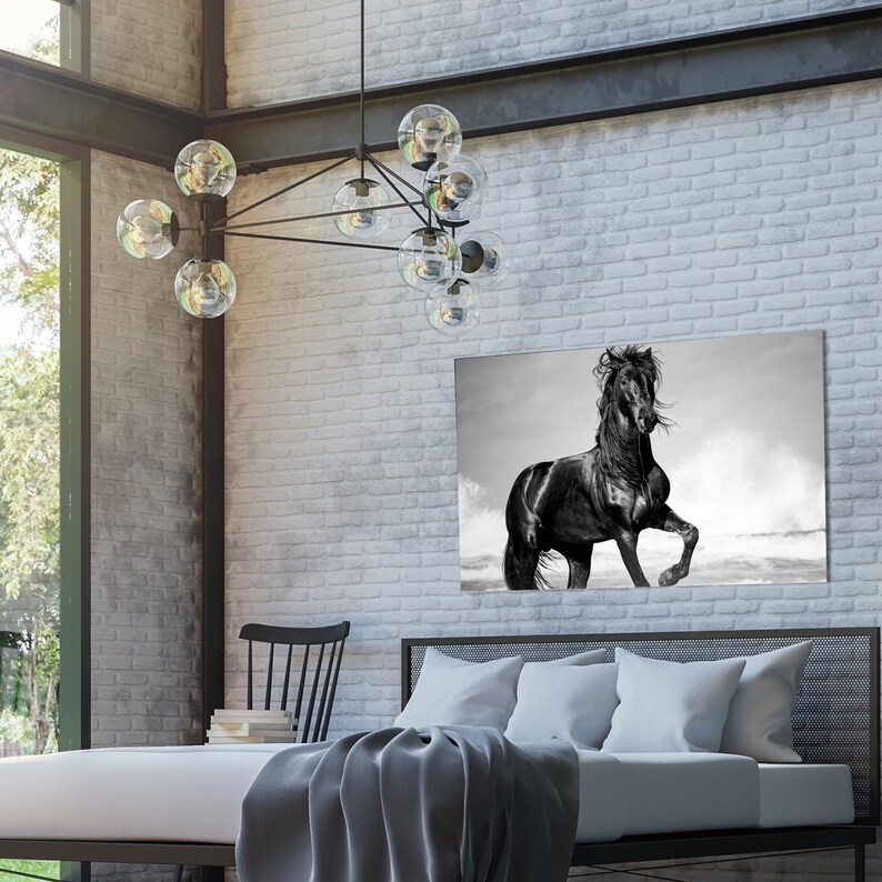 Black Horse Canvas Print Black Horse Wall Art Canvas Multiple Etsy