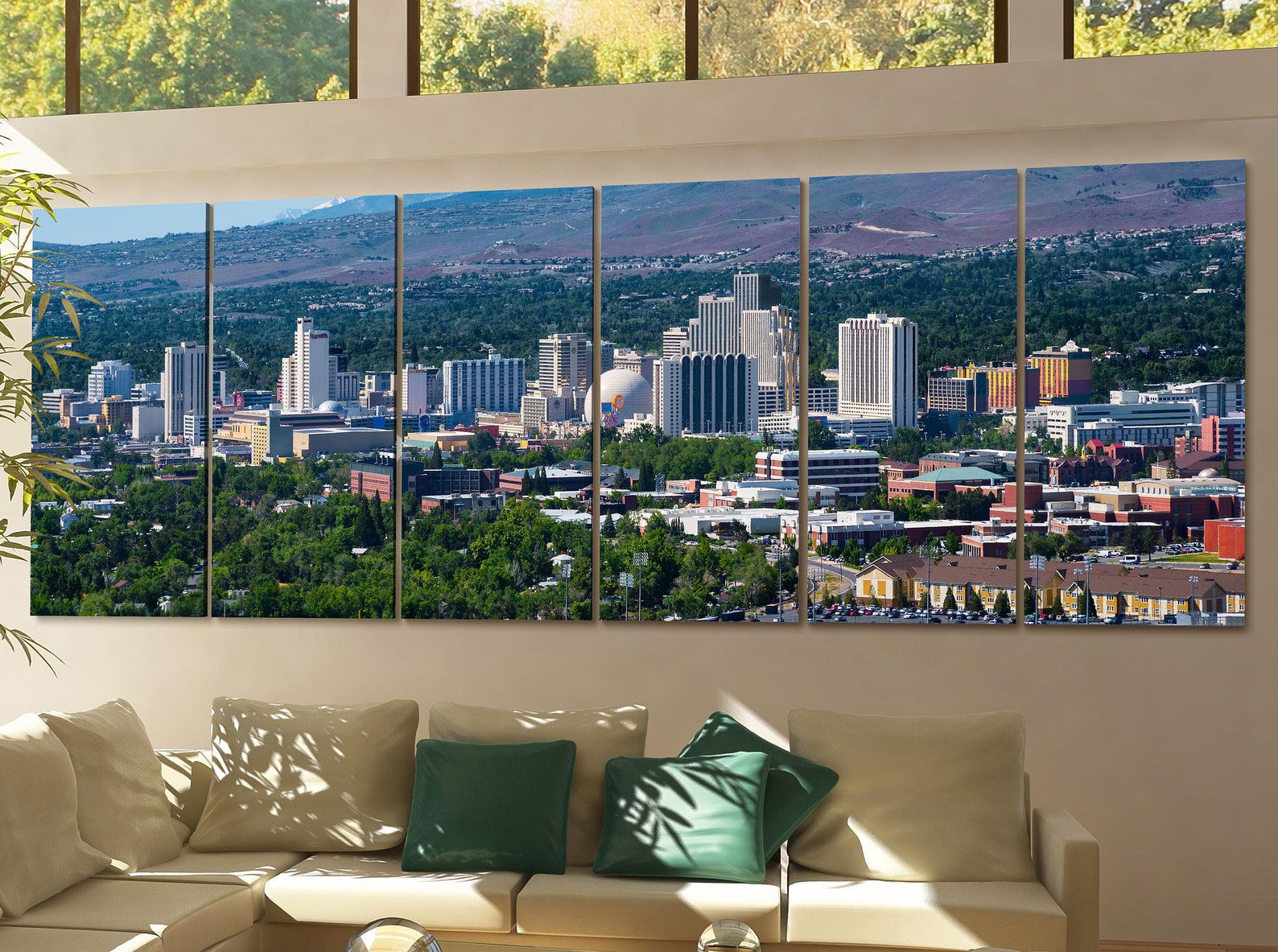 Reno Skyline Wall Art Canvas Reno Canvas Print Multiple Sizes Etsy