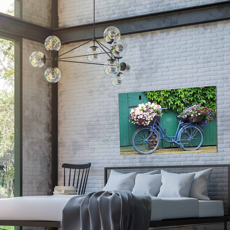 bicycle with flowers wall art