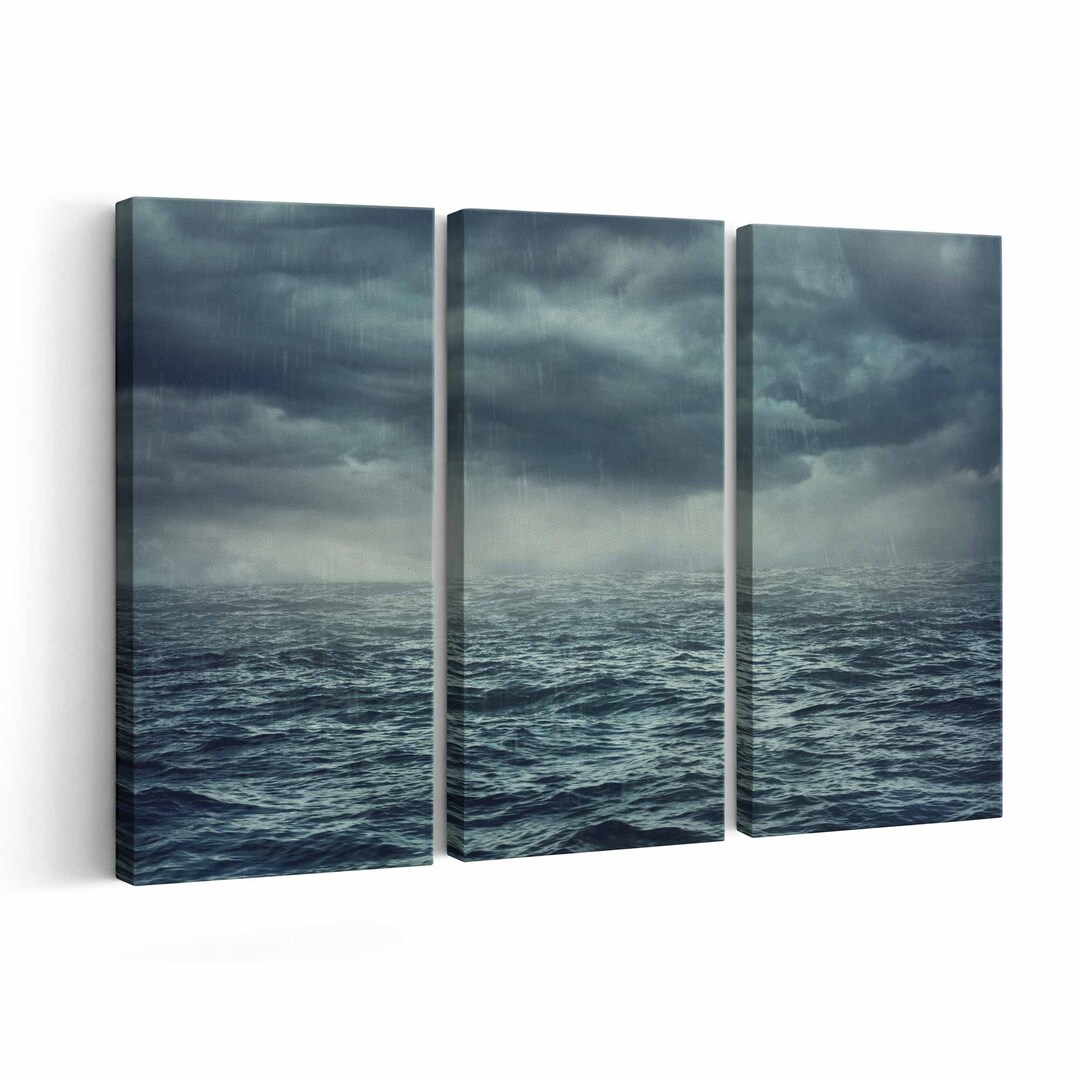 Stormy Sea Canvas Print Stormy Sea Wall Art Stormy Sea Poster Stormy Sea Home Decor Stormy Sea