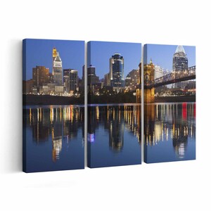 Cincinnati Ohio Skyline Canvas print || Cincinnati Ohio Skyline Wall Art || Cincinnati Ohio Skyline Poster || Cincinnati Ohio Skyline home d