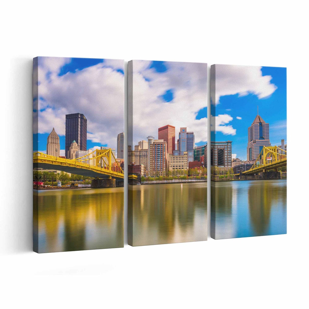 Pittsburgh Skyline Canvas Print Pittsburgh Skyline Wall Art Etsy
