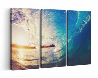 Ocean Wave wall art | Canvas or Poster Print (framed) | Color / Black & White