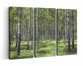 Green Forest Canvas Print Green Forest Wall Art Canvas Multiple Sizes Wrapped Canvas on Wooden Frame