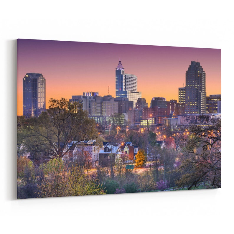 Raleigh Skyline Wall Art Canvas Raleigh Canvas Print Multiple Etsy