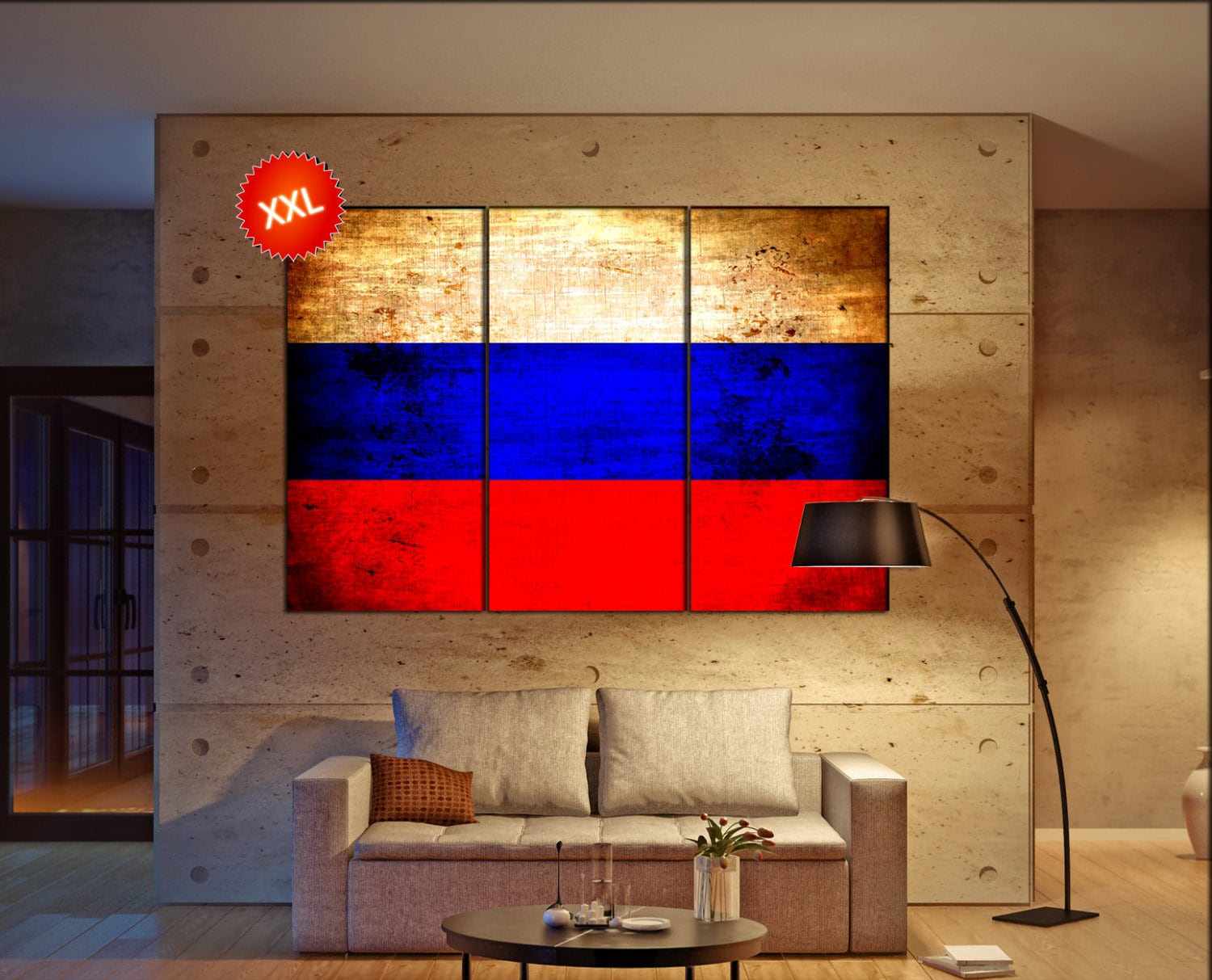 Russia Flag Canvas Wall Art Print Large 1