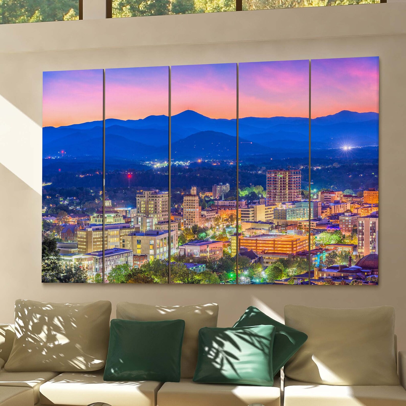 Asheville Skyline Wall Art Asheville Canvas Print North Etsy