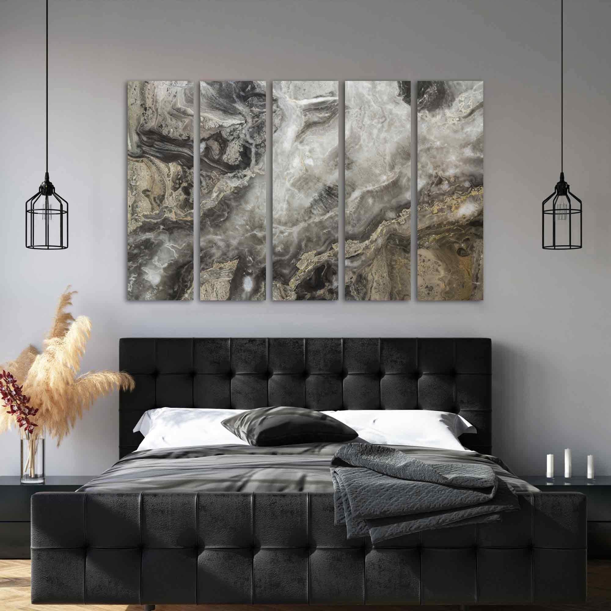 Dark Grey Marble Abstract Art Canvas Print Dark Grey Marble Etsy