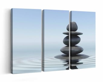 Zen Stones wall art | Canvas or Poster Print (framed) | Color / Black & White