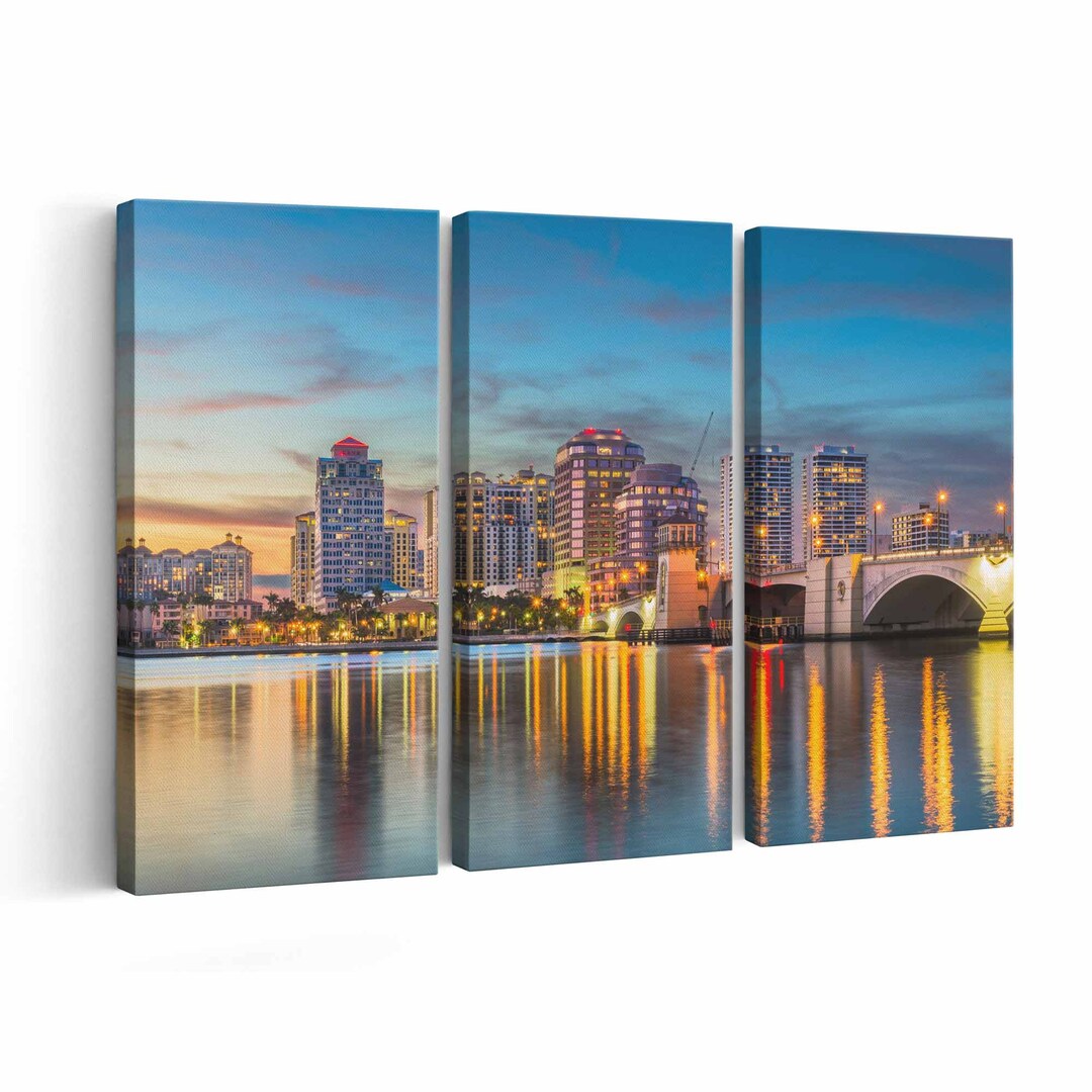 West Palm Beach Skyline Canvas Print West Palm Beach Skyline Wall Art