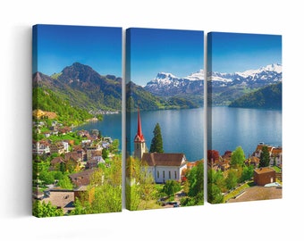 Lake Lucerne Canvas print || Lake Lucerne Wall Art || Lake Lucerne Poster || Lake Lucerne home decor || Lake Lucerne Print