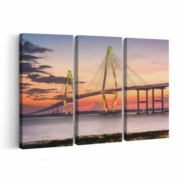 Arthur Ravenel Jr. Bridge Skyline Canvas print || Arthur Ravenel Jr. Bridge Skyline Wall Art || Arthur Ravenel Jr. Bridge Skyline Poster ||