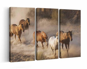 Horses wall art | Canvas or Poster Print (framed) | Color / Black & White