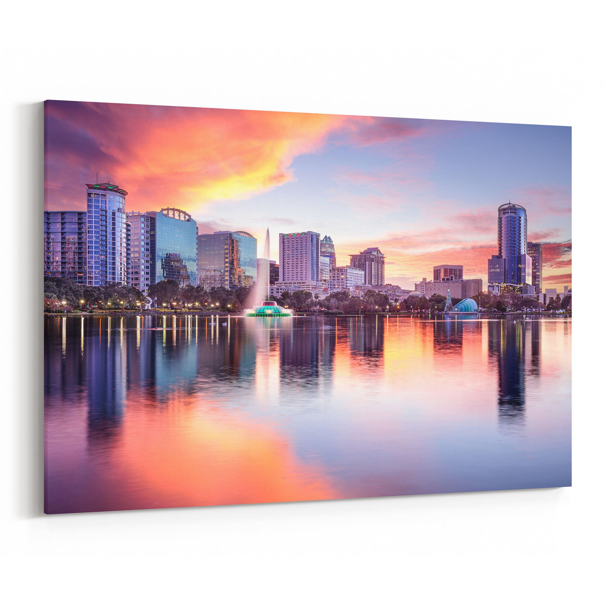 Orlando Skyline Canvas Orlando Canvas Print Florida Multiple Etsy