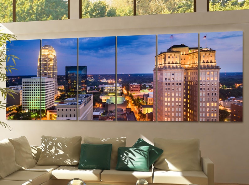 Winstonsalem Skyline Wall Art Canvas Winstonsalem Canvas Etsy