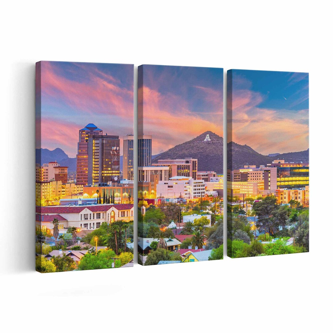 Tucson Skyline Canvas Print Tucson Skyline Wall Art Tucson Skyline