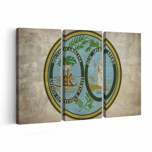 South Carolina  State Seal Canvas print || South Carolina  State Seal Wall Art || South Carolina  State Seal Poster || South Carolina  State