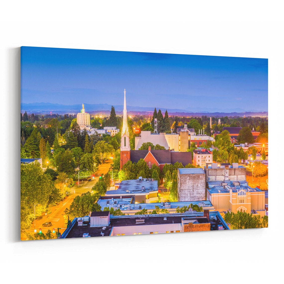 Salem Skyline Wall Art Salem Canvas Print Oregon Multiple Etsy