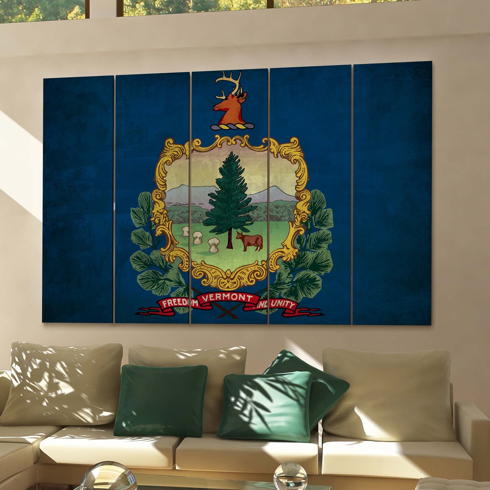 Vermont State Flag Canvas Print Vermont State Flag Wall Art Etsy