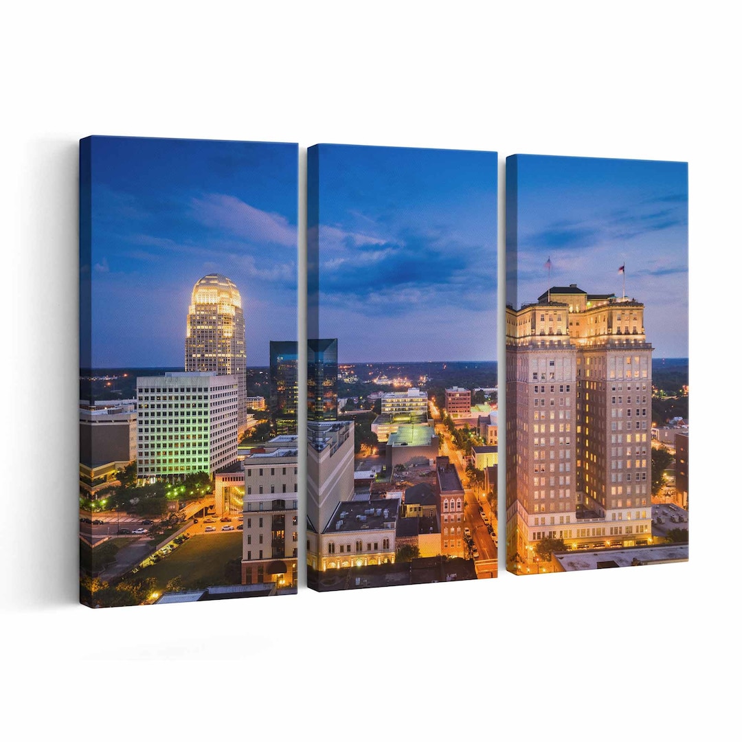 Winstonsalem Skyline Canvas Print Winstonsalem Skyline Wall Art