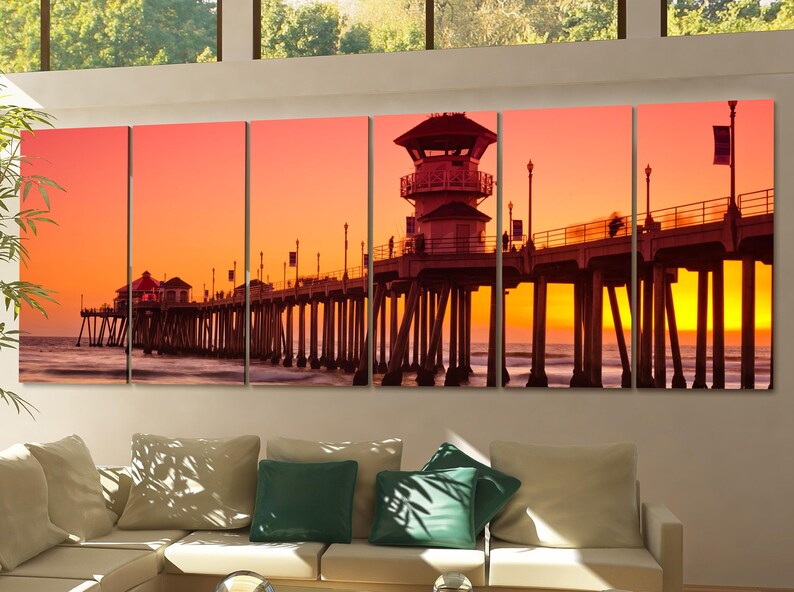 Huntington Beach Pier Skyline Wall Art Huntington Beach Pier Etsy