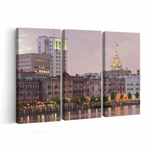 Savannah Georgia Skyline Canvas print || Savannah Georgia Skyline Wall Art || Savannah Georgia Skyline Poster || Savannah Georgia Skyline ho