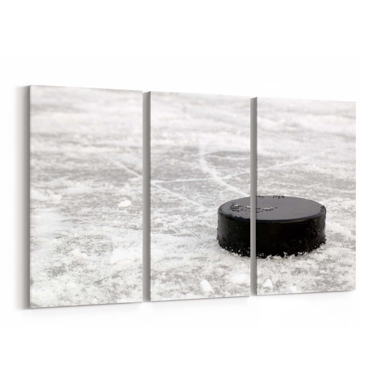 Hockey Puck Wall Art Canvas Hockey Puck Canvas Print Multiple Etsy