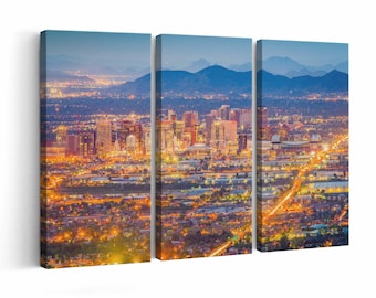 Phoenix Skyline wall art | Canvas or Poster Print (framed) | Color / Black-White