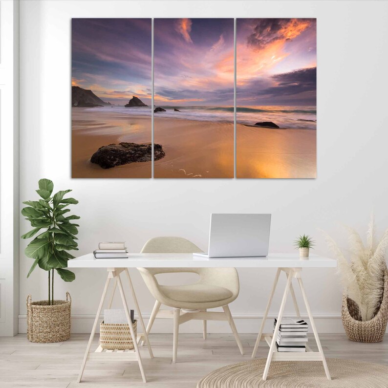 Sunset Beach Canvas Print Sunset Beach Wall Art Canvas Etsy